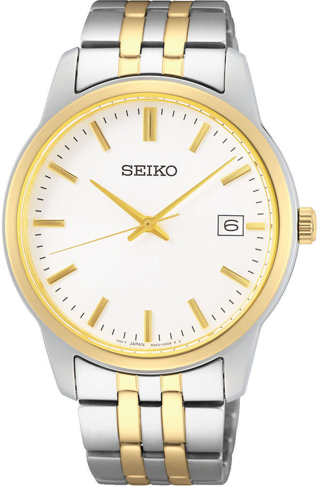 ⚡Reloj Seiko Premier de hombre acero dorado bicolor SKP400P1.
