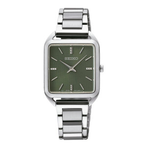 swr075p1 reloj cuadrado Seiko mujer verde