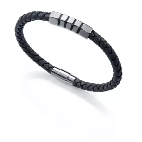 Viceroy pulsera acero cuero 6342p09000 fashion hombre