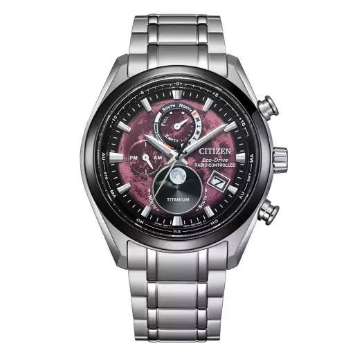 Citizen BY1018-80X reloj rosa radiocontrolado fase lunar titanio hombre 