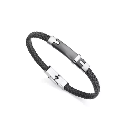 Pulsera Viceroy 14014P01010 piel acero negro hombre