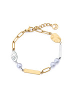 Viceroy pulsera 75372P01019 acero dorado y perlas mujer